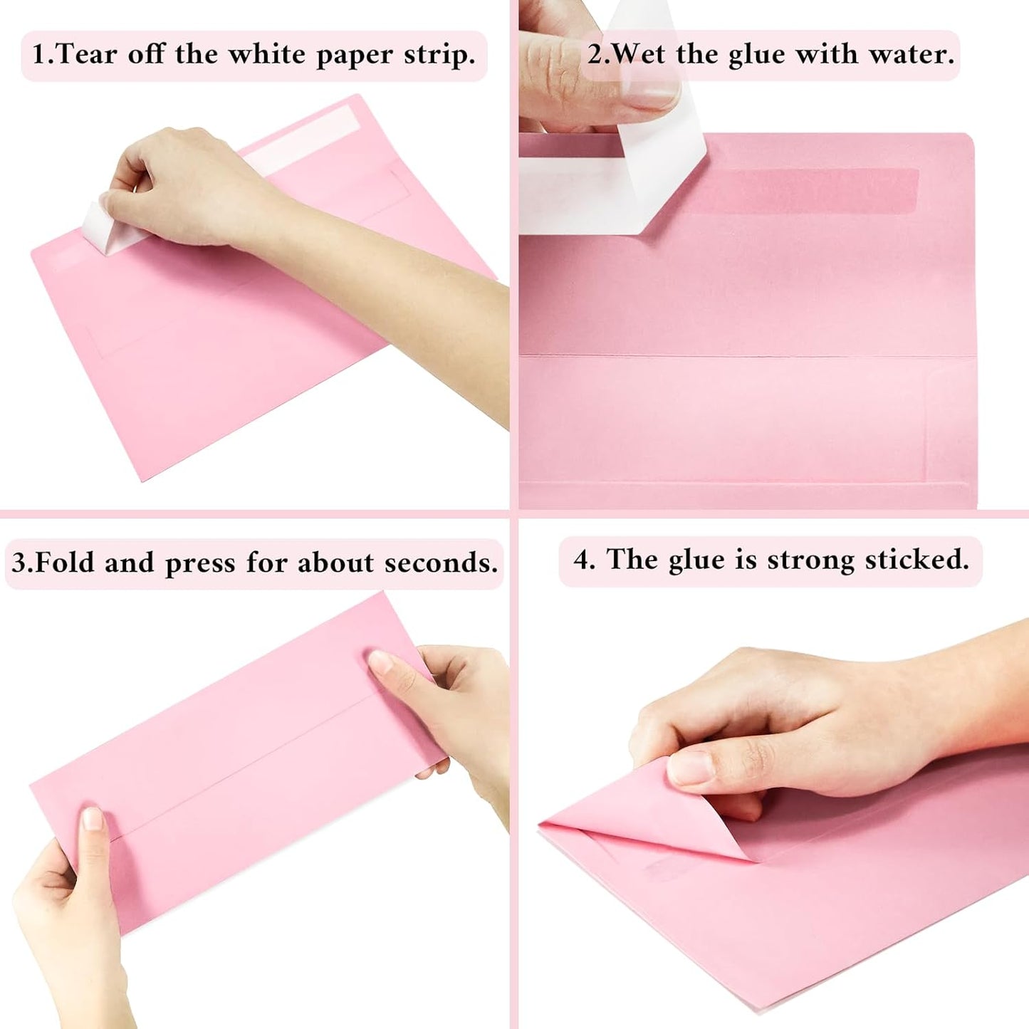 50 Pack #10 Business Envelopes, Pink Standard Envelopes Self Seal, Letter Size Business Mailing Envelopes for Checks Letters Invoices Statements Birthday Graduation Wedding, 4 1/8 x 9 1/2 Inch