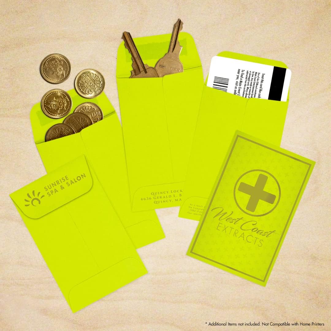 LUXPaper #1 Coin Envelopes | 2 1/4" x 3 1/2" | Wasabi Green | 80lb. Text | 250 Qty