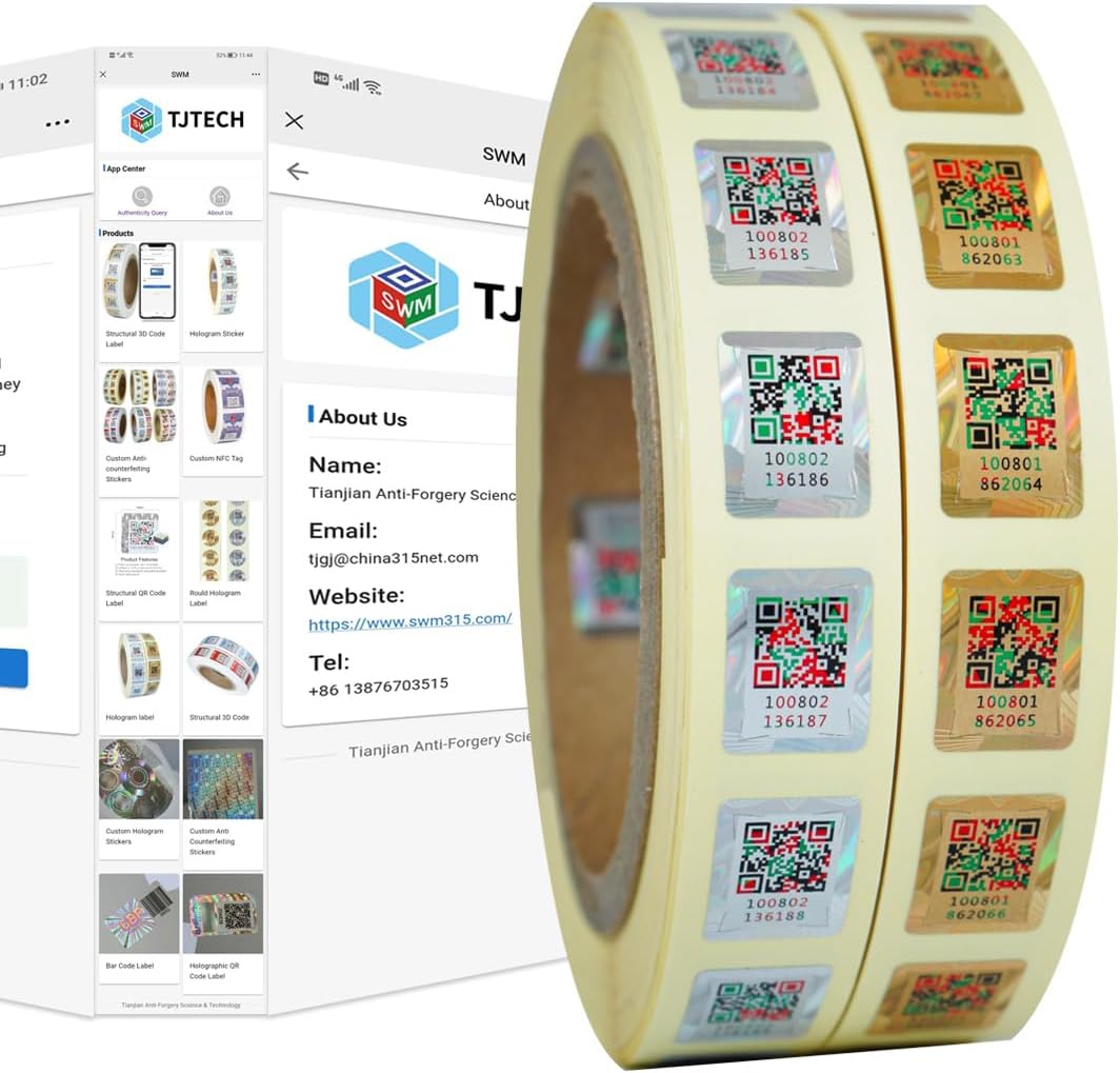 14 * 18mm Anti-Counterfeiting QR Code Labels Original Hologram Security Genuine Tag Authenticity Query Tamper Proof Stickers