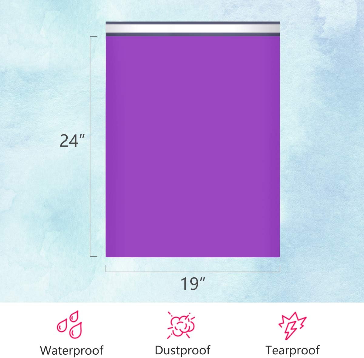 UCGOU Poly Mailers 19x24 Inch Purple 100 Pack Extra Large Shipping Bags Strong Thick Mailing Envelopes Self Seal Adhesive Waterproof and Tear Proof Boutique Postal for Clothing Quilt and More
