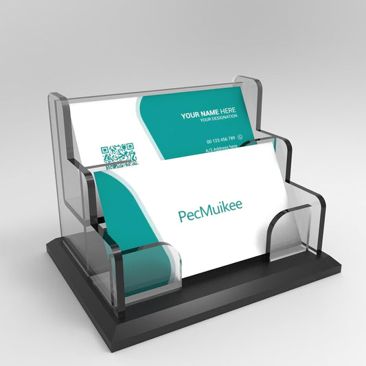 PecMuikee Business Card Holder for Desk，Acrylic Business Card Display Stand,Multiple Business Card Holders for Office, Exhibition, Home, Restaurant (ZFZ-MPH-2C)