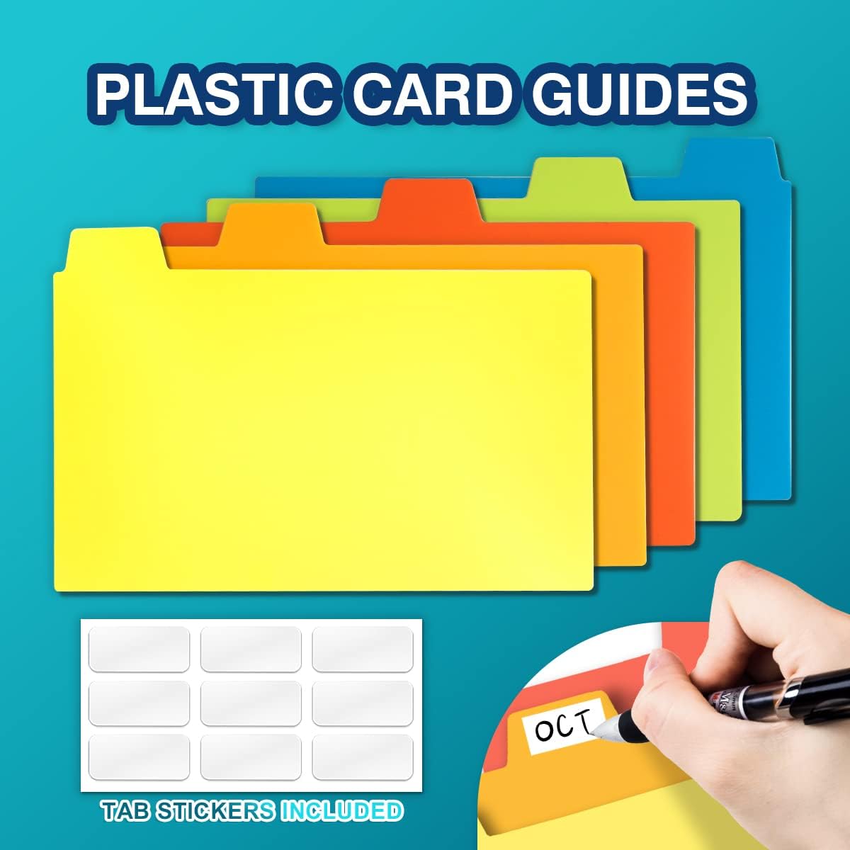 H4D 3x5 Index Card Case with 100 Heavyweight Ruled Index Cards and Dividers, Teal