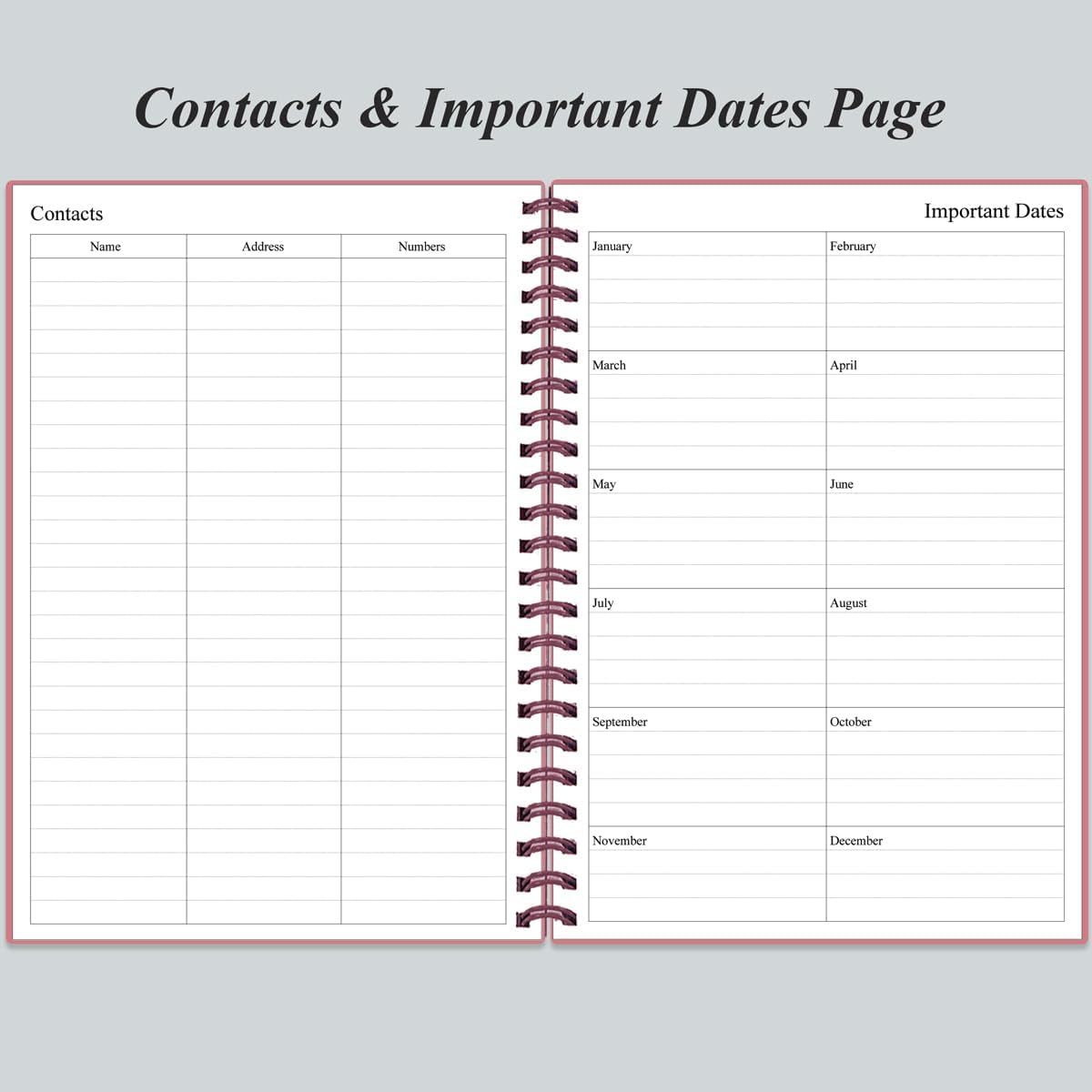 Daily Planner Undated - B5 To Do List Notebook Hourly Schedules, Spiral Appointment Planner for Women and Men, PVC Hardcover, Inner Pocket, Elastic Closure, 7" x 10", Pink