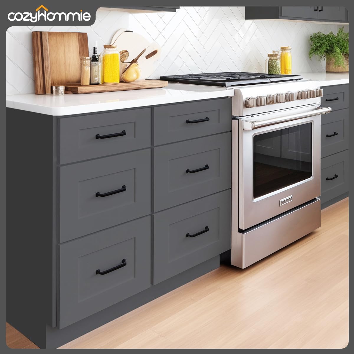 Shaker Style Pebble Grey Base Cabinet by Solid Wood for Kitchen, Bathroom, Bedroom or Office Featuring 3 Drawers, and Storage Separation(12" W x 24" D x 34-1/2" H)