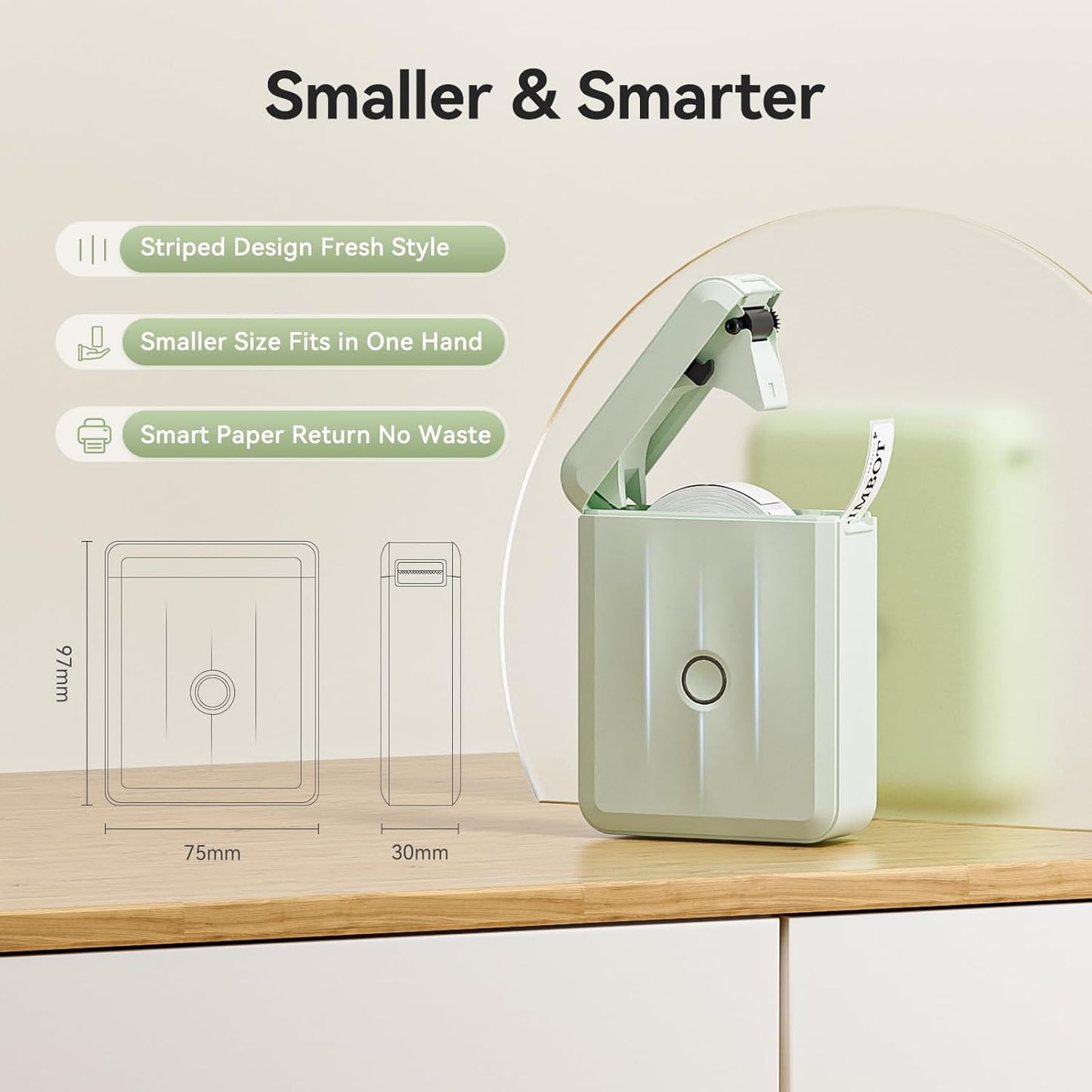 NIIMBOT Label Maker Machine Bluetooth Label Printer for School Home Office Organization, Wireless Mini Labeler D110 Upgraded Version, Label Machine with Label, Green