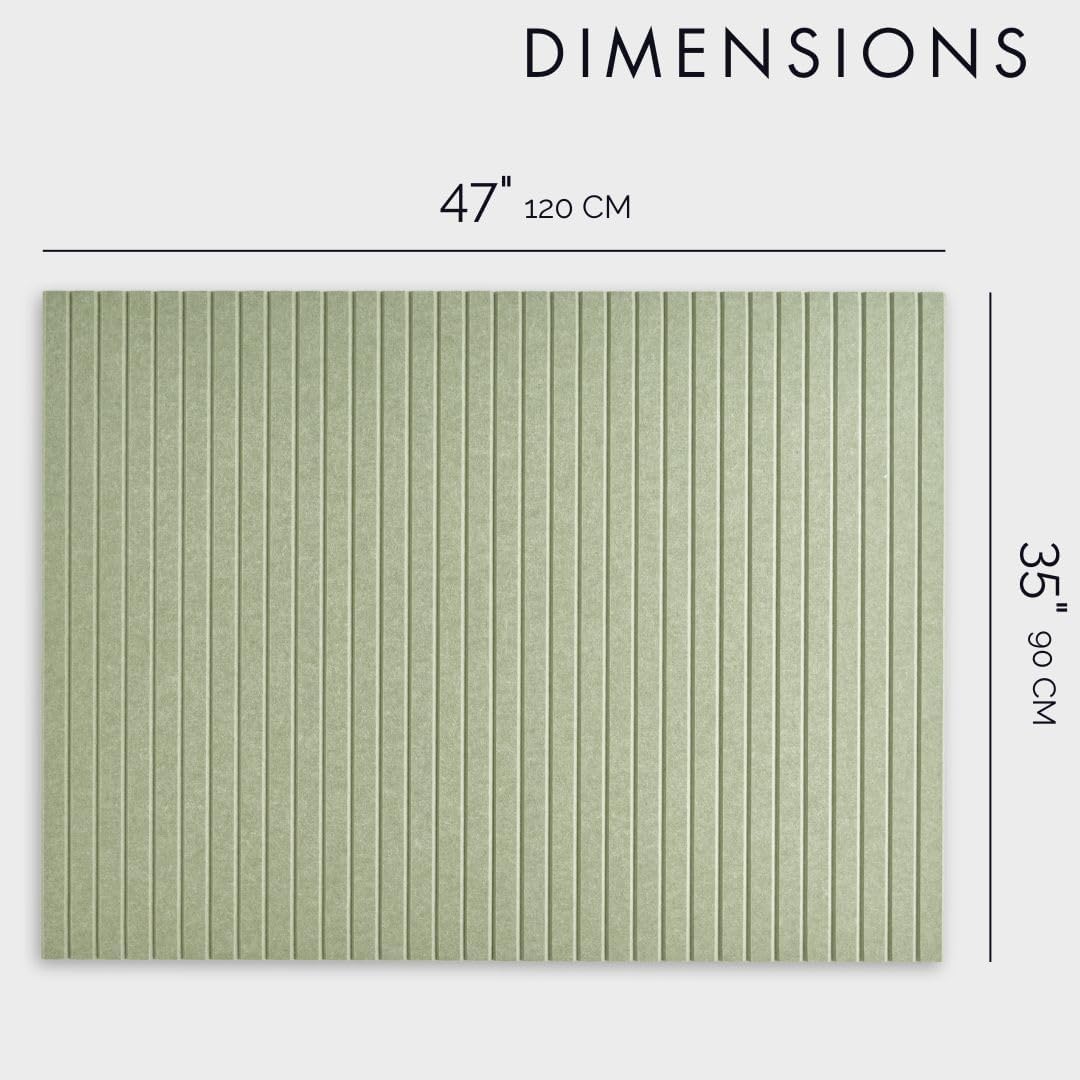 Large Cork Boards for Walls Black Felt Board Alternative - Slat Wall Paneling, Felt Bulletin Board Tiles for Office Decor, Push pin Board Office Wall Organizer -12-Pack (Sage)