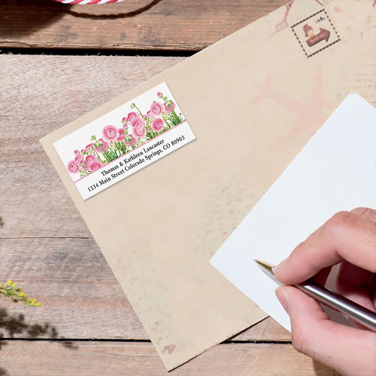 Colorful Images Floral Seasonal Bouquet Return Address Mailing Labels, Personalize with Name & Address, Set of 144 Self Adhesive, Easy Peel Flat Label Sheets, Large, 8 Designs