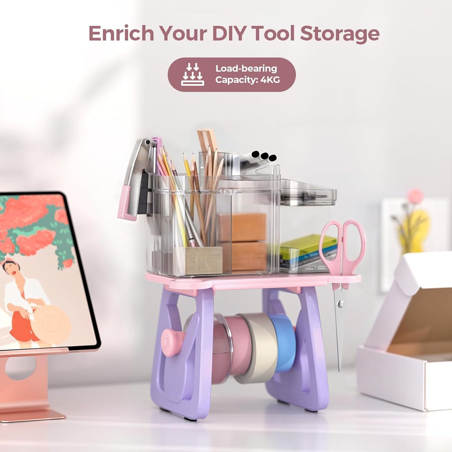 MUNBYN Label Holder for Rolls and Fanfold Labels, Thermal Sticker Holder for Desktop Thermal Printer, Accessory Supplies for Home, Office, Small Business