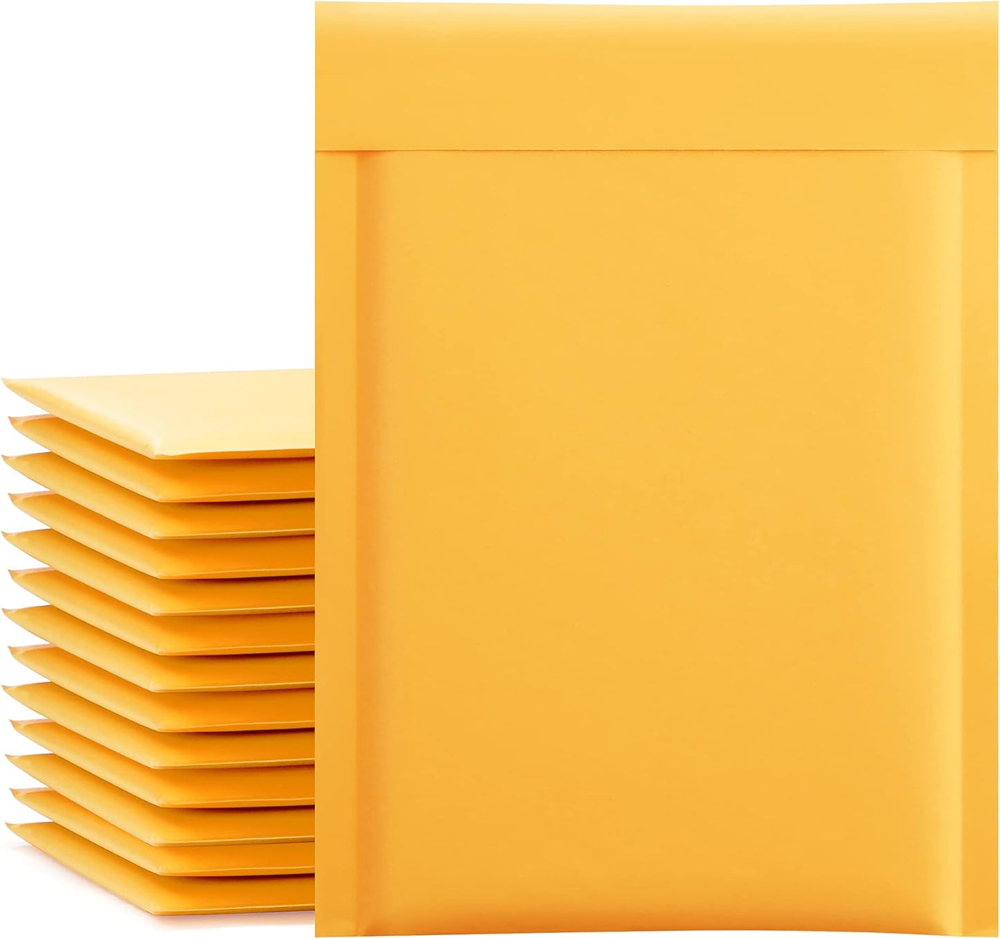 UCGOU Kraft Bubble Mailers 6x10 Inch 25 Pack Usable Size 6x9 Inch Yellow Padded Envelopes #0 Small Business Mailing Packages Self Sealing Tear Resistant Boutique Shipping Bags for Jewelry Supplies