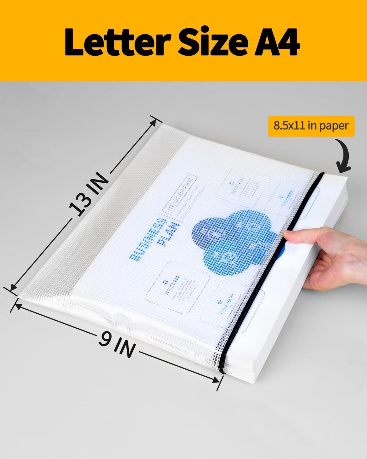 SUNEE Plastic Mesh Zipper Pouch 9x13 in (6 Colors, 18 Packs),Extra Large Water-Resistant Zip Bag for School Office Supplies, Puzzles & Games Organizing Storage