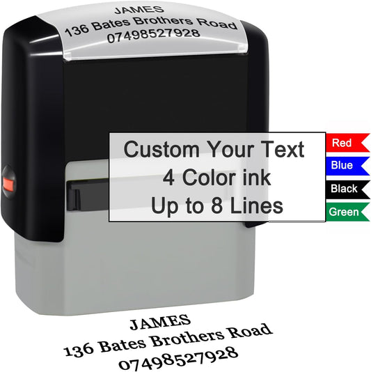Custom Stamp Self Inking Personalized Self-Inking Rubber Stamp Customized Business Label Stamp Return Address Stamp Office Name Rubber Stamps Up to 8 Lines