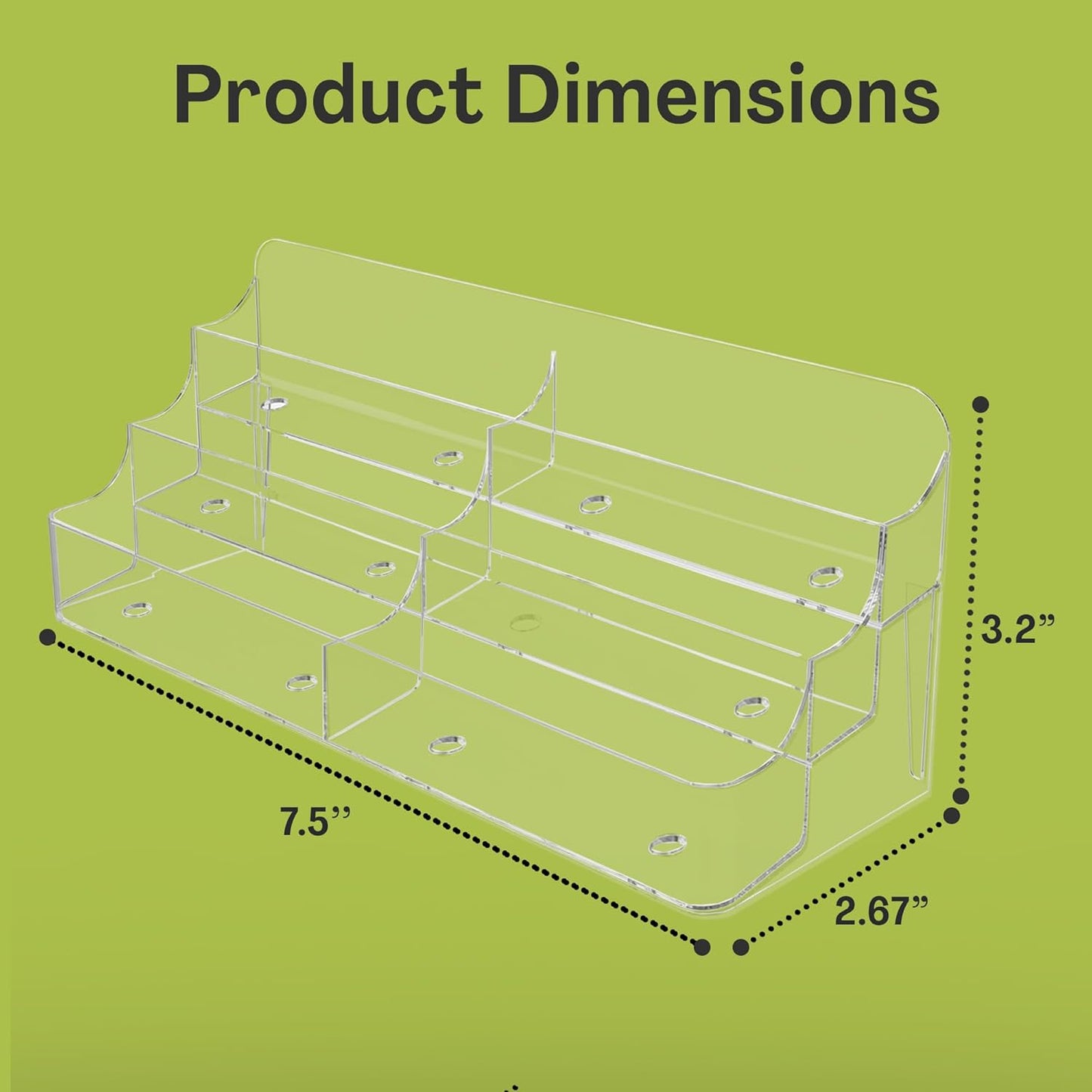 6 Pocket Clear Acrylic Business/Gift Card Holder, Fits standard-sized business cards or gift cards, For Use In Office, Retail, and Hospitality - Pack of 4