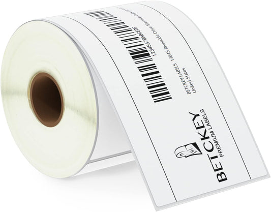 BETCKEY - 3" x 5" (76 mm x 127 mm) Multipurpose & Large Shipping Labels Compatible with Zebra & Rollo Label Printer,Premium Adhesive & Perforated [1 Rolls, 350 Labels]