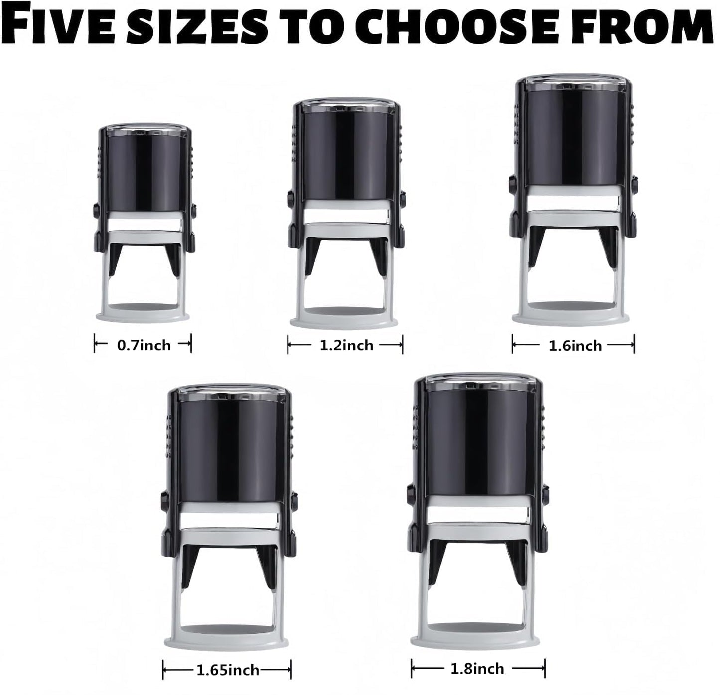 Multi-Size Custom Stamps Self Inking Personalized Logo Name Image Return Address Rubber Stamps for Office Business Personal Use(Round-1.25inch)