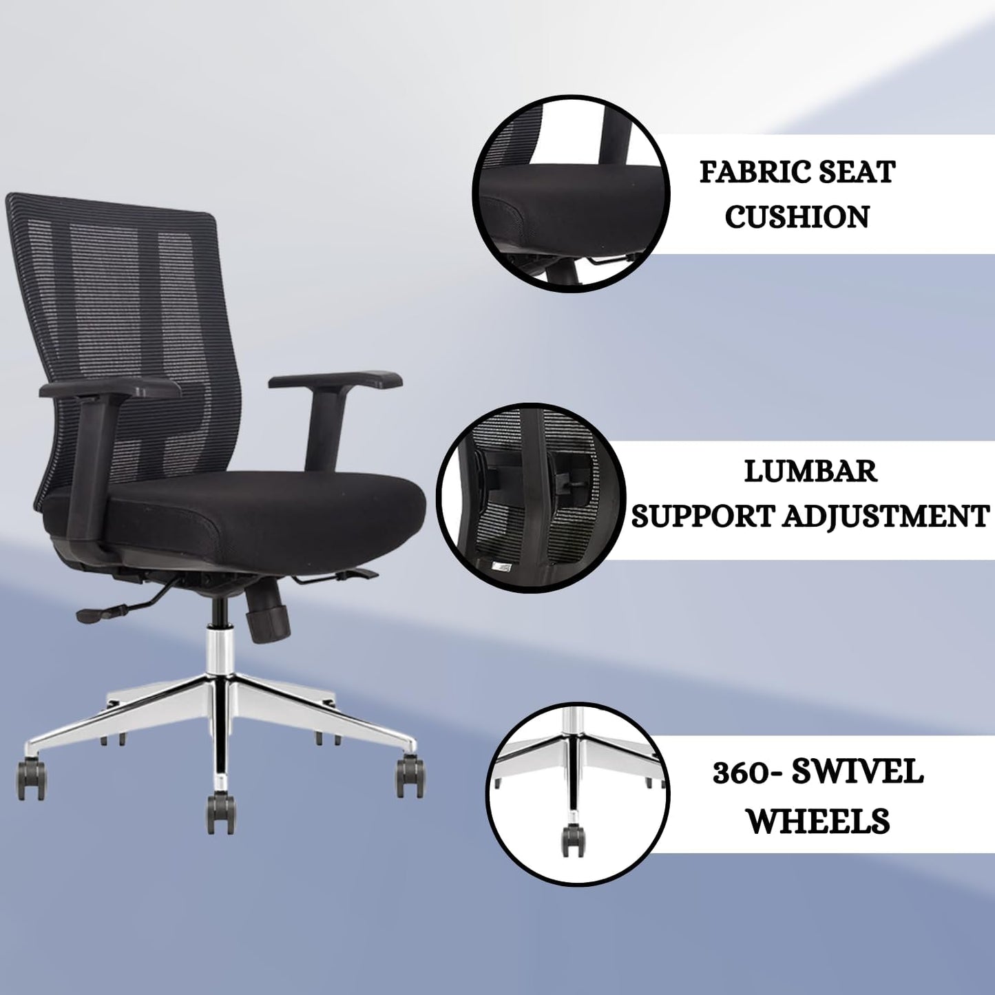 Ergonomic Conference Room Chair Mesh Back with Seat Slide - Adjustable Lumbar Support Computer Desk Chair Height Adjustable Arms -5-Star Polished Aluminum Base Home Office Chair (Pack of 8)