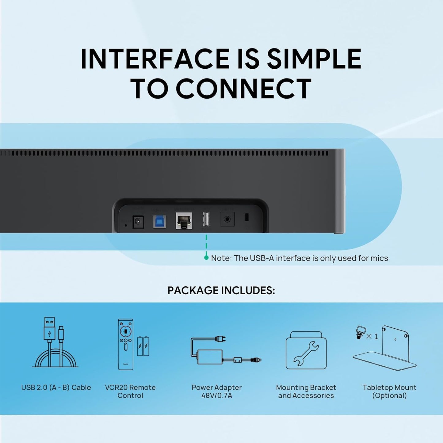 Yealink UVC40 E2 USB Conference Room Camera System 4K Video Conference Camera 120° Wide-Angle Lens 8 Microphone 5W High-Fidelity Speaker Auto Framing Speaker Tracking Compatible with Microsoft, Zoom