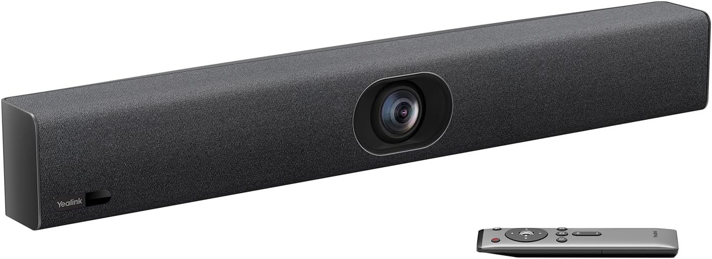 Yealink UVC40 E2 4K 30FPS USB Video Conference Camera, Teams Zoom Certified,120° Wide Angle Webcam with 8 Microphones and Speakers, Audio and Video Conferencing System for Small and Huddle Rooms USB-A