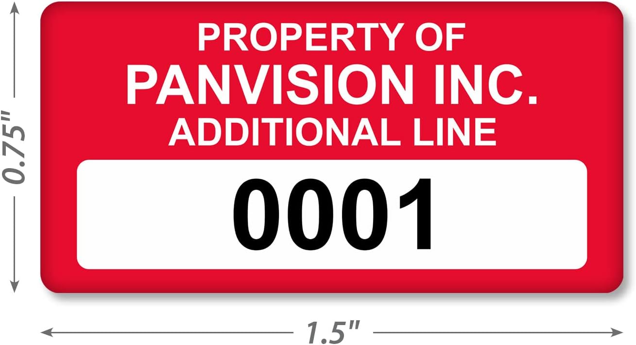 MyAssetTag Custom Asset Labels with Sequential Numbering | 0.75" x 1.5" 100% Aluminum Foil Tags with High-Bond Acrylic Adhesive, Pack of 100, Made in USA