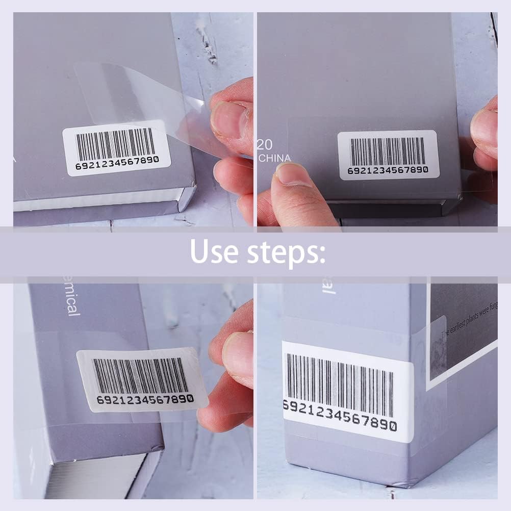 500 PCS Clear Labels Clear Stickers Label Protectors for Protecting Barcodes, Books, Numbers Waterproof Labels for Laboratory, Library, Office, Supermarket (3.15×1.2inch)