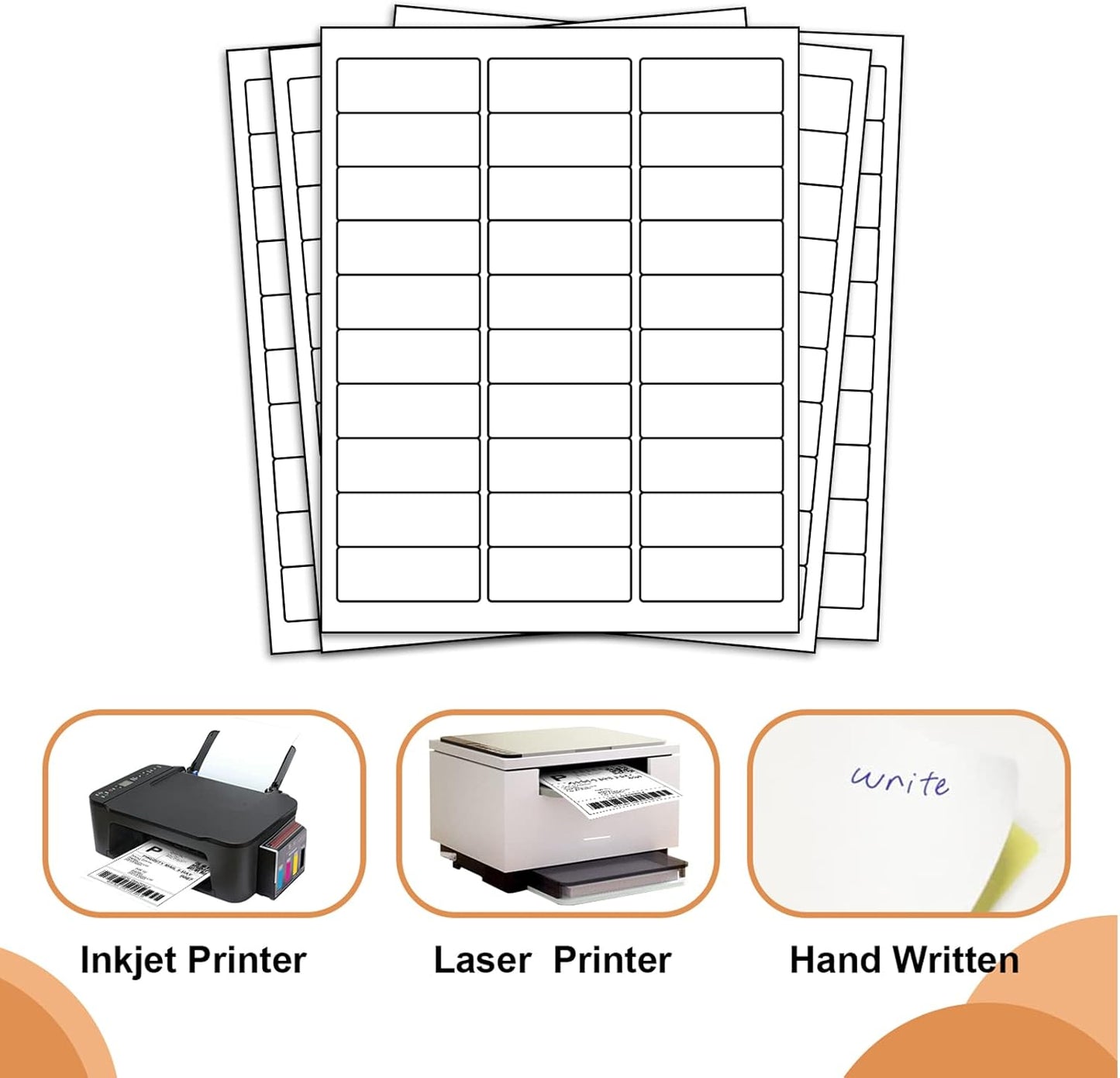 Address Labels 1" X 2-5/8" 30 Up Mailing Label for Laser/Inkjet Printer, Blank White, Permanent Adhesive, Printable Label Sticker Paper (1000 Sheets - 30000)