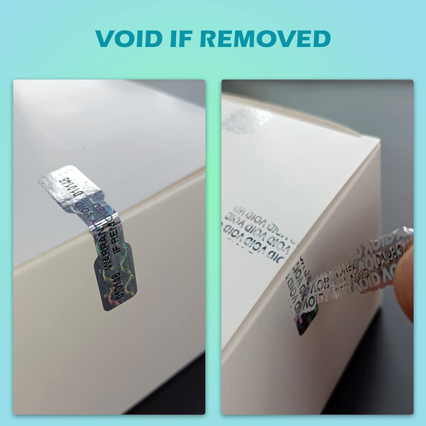 Hologram Tamper Evident Stickers, Void High Security Sticker, DogBone Warranty Tamper Proof Sealing Labels, Unique Sequential Serial Numbering (2Inch X 0.4Inch,GQYH) (120)