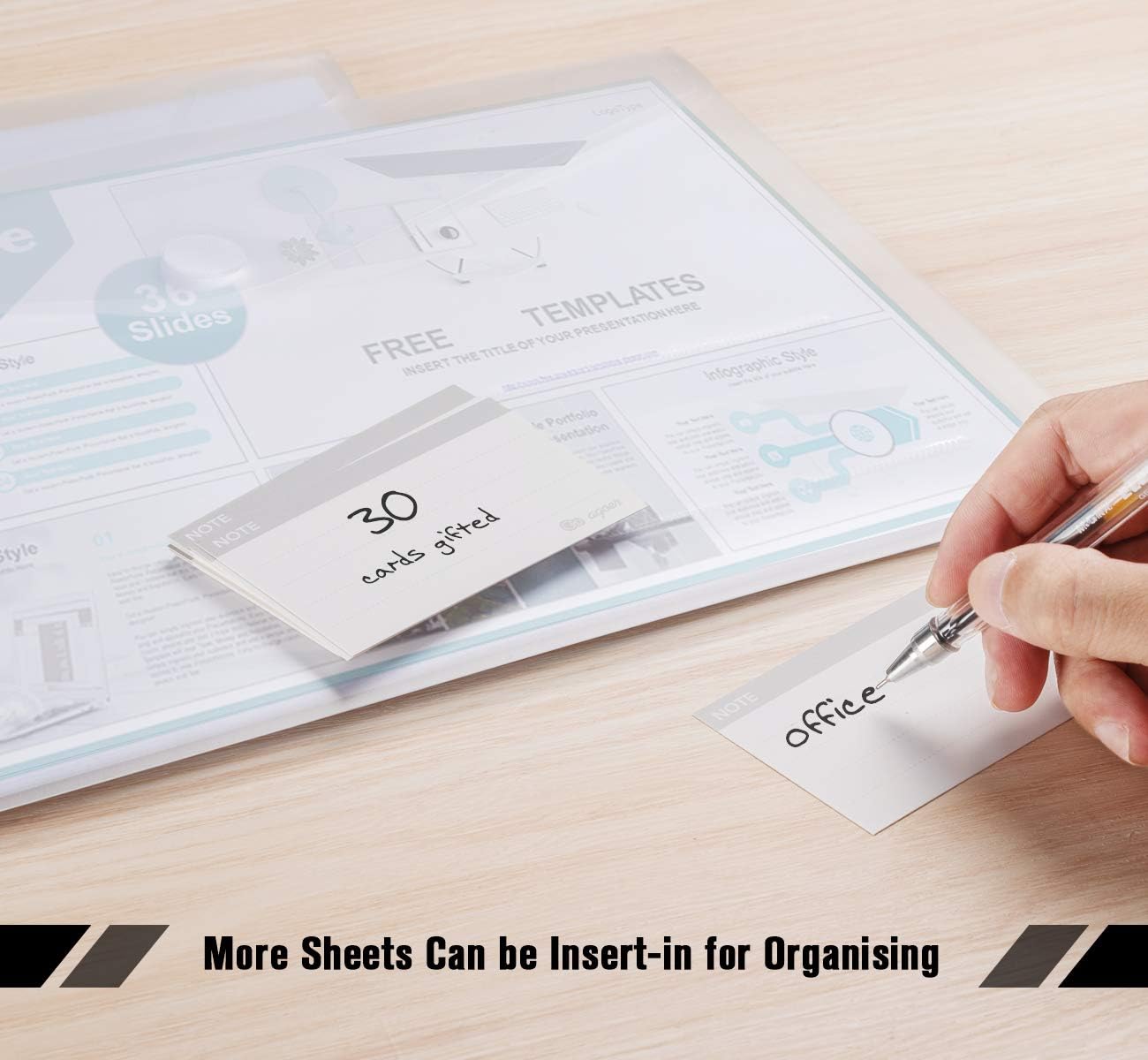 ABSOFINE 25 Pack Transparent Plastic Envelope Folders, A4 Letter Size, 100% Clear, Hook & Loop Closure, Label Pocket, Easy Storage