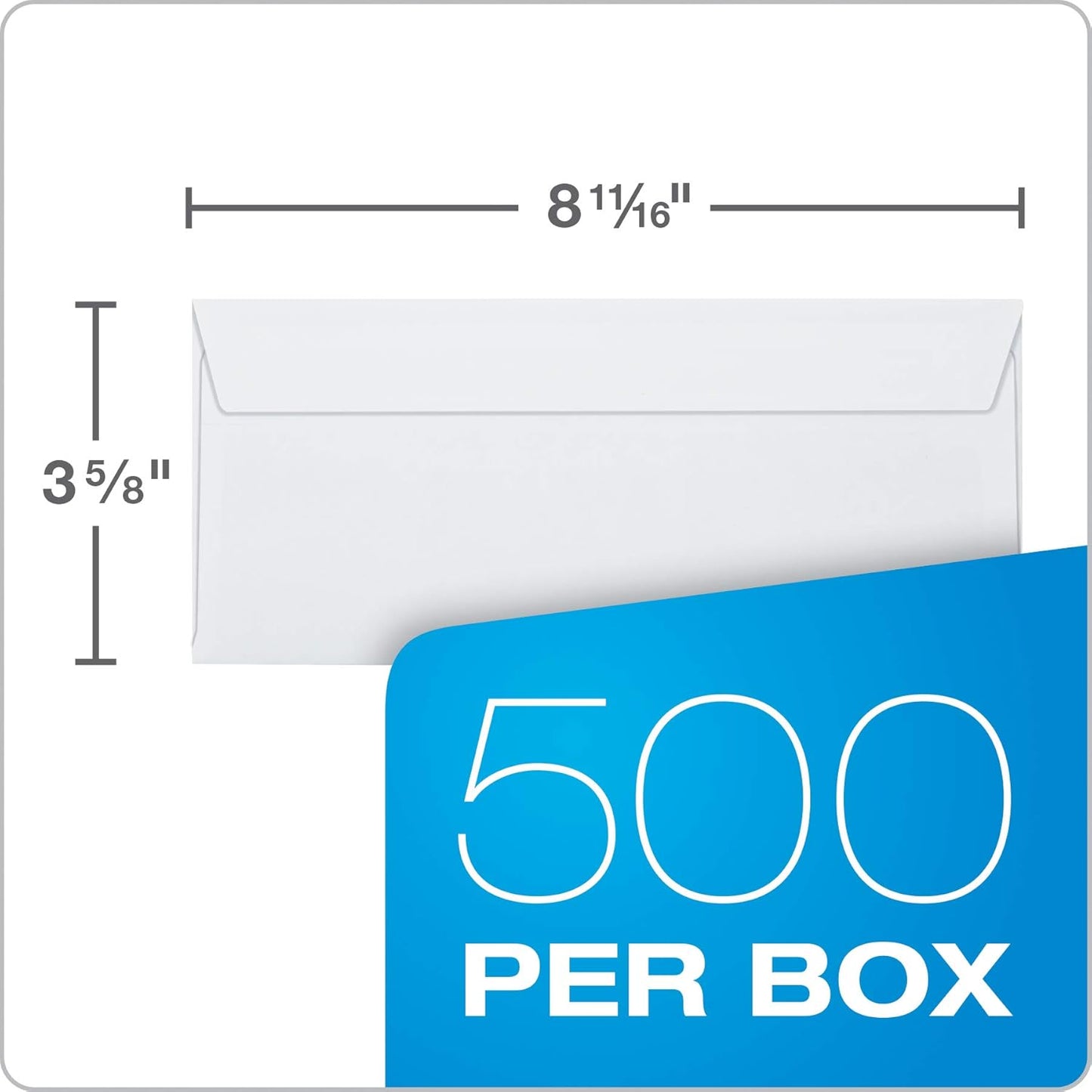Quality Park #8 Double Window Envelopes, Self Seal Security Envelopes for QuickBooks Checks, 3 5/8" x 8 11/16", 24 lb White, 500 per Box (QUA50766)