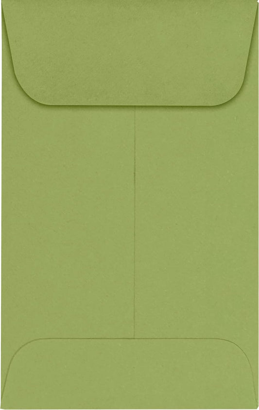 LUXPaper #1 Coin Envelopes | 2 1/4" x 3 1/2" | Avocado Green | 70lb. Text | 250 Qty