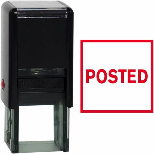 Square Posted Self Inking Rubber Stamp (Red Ink)