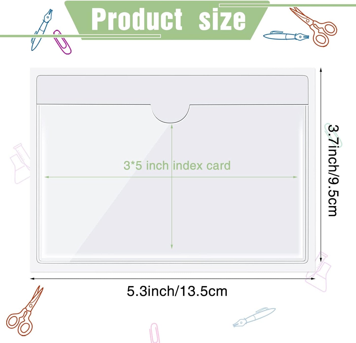 Chinco 30 Pcs Self Adhesive Pockets, Bin Labels for Storage Bins, Clear Pocket Label Sleeves, Plastic Index Card Holder with Top Open for Organizing Bins Box Drawer(3 x 5 Inches)