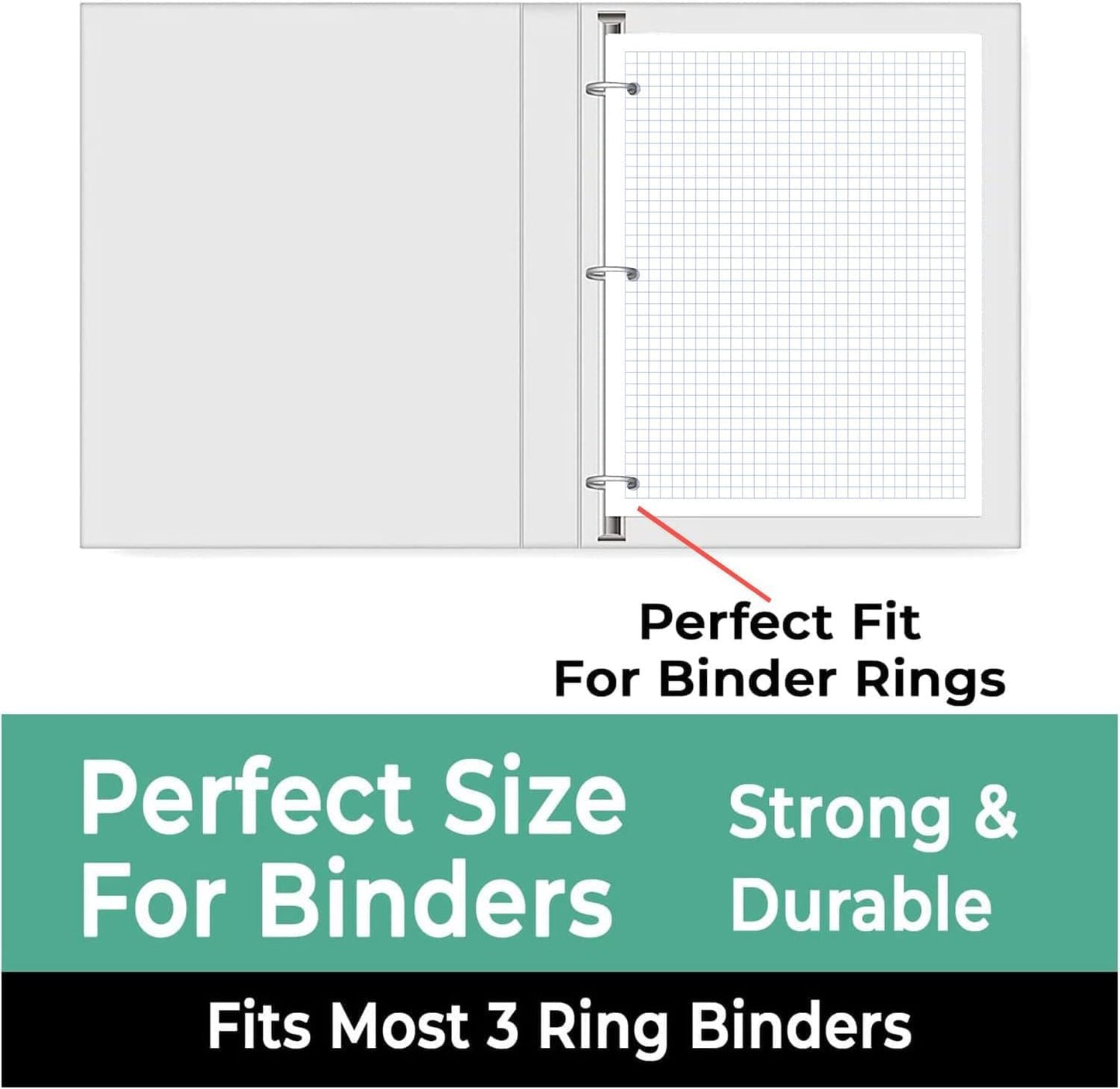 7200 Sheets Graph Paper Bulk, 48 Pack, Bulk Loose Leaf Paper, 4x4, 8" x 10.5", Bulk Grid Paper, Thick Graphing Paper, Fights Ink Bleed, 3 Hole Punched, Quad Ruled Sheets, Bulk School Supplies