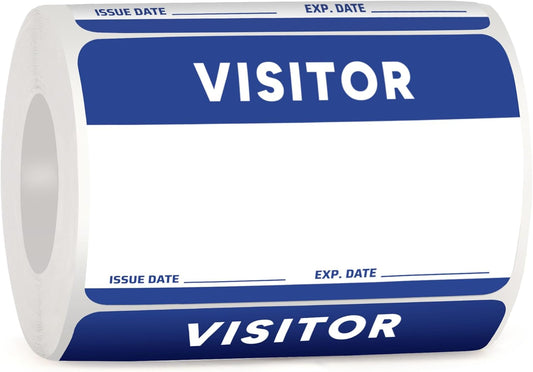 Visitor Pass Stickers – 300 Writable Name Tag Labels, 2 x 3 Inch, Self-Adhesive Identification Badges for Office, School, Events (300Pcs-Fluorescent Blue)