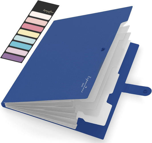 Sooez Expanding File Folder, Letter Size Accordion File Organizer, 5 Pocket Folders for Documents, Portable Filling Products for School Office Supplies, Navy Blue