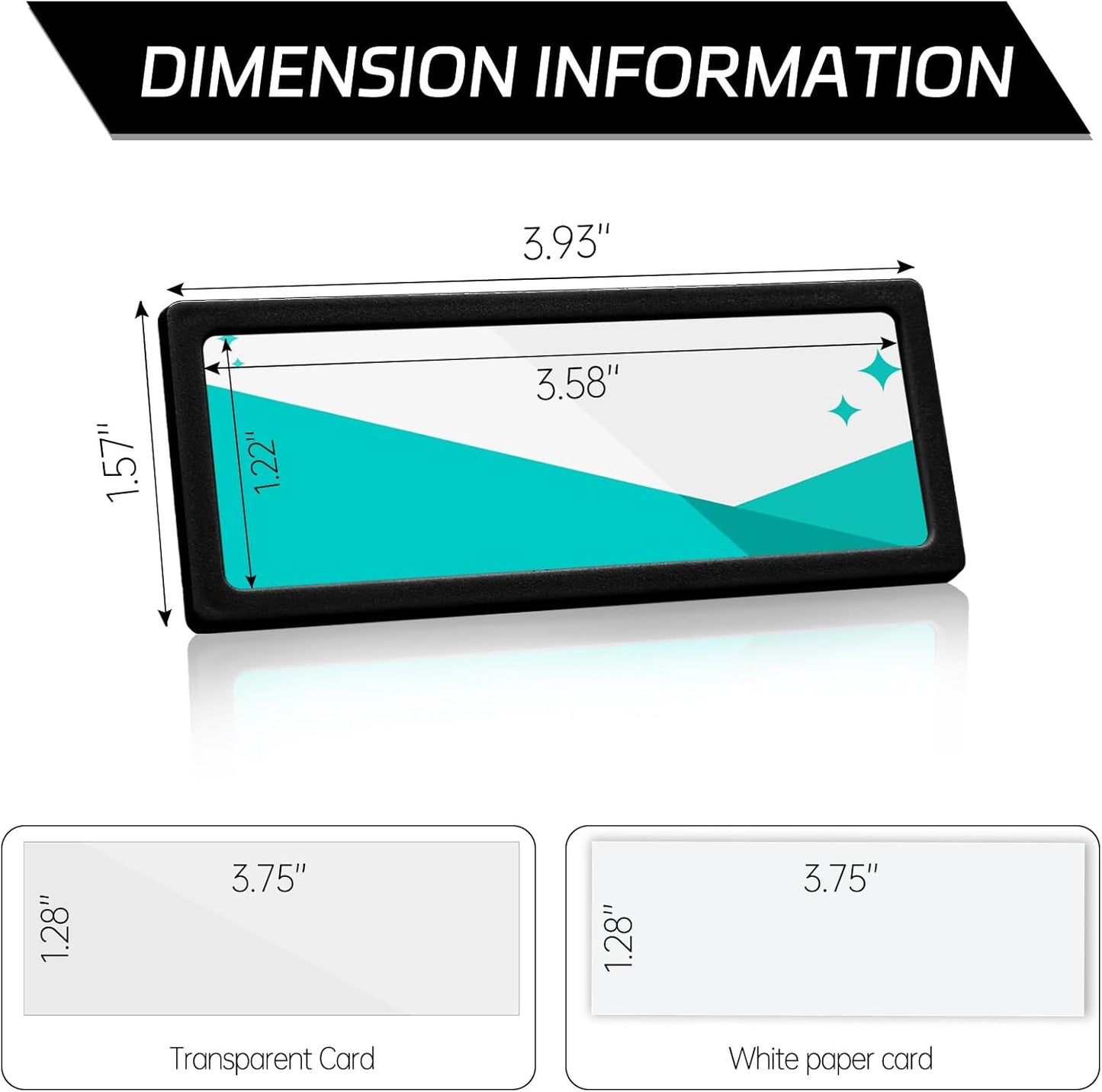 20Pcs Magnetic Plastic Label Holder Black 1.5x4 inch for Supermarket Store Price Tag Metal Shelf File Storage Cabinet Drawer Label Tag Resuable with 8 Color Chalk Makers, 20Pcs White Paper