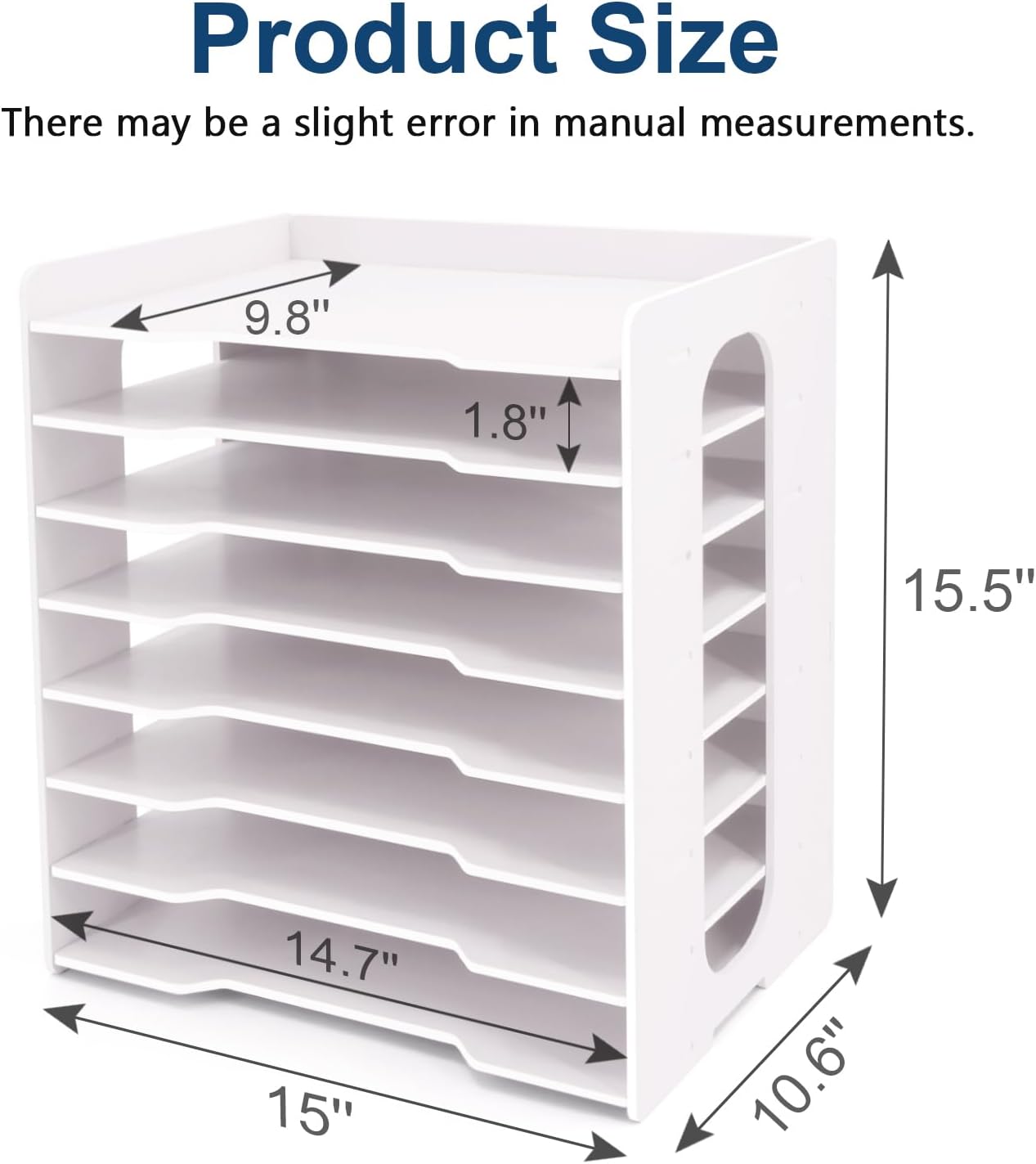 SONGWAY Large File Organizer for Desk - 8 Tier Legal Size Paper Storage Holder, File Sorter, Letter Mail Tray, Desktop Paper Storage Organizer for Home Office School
