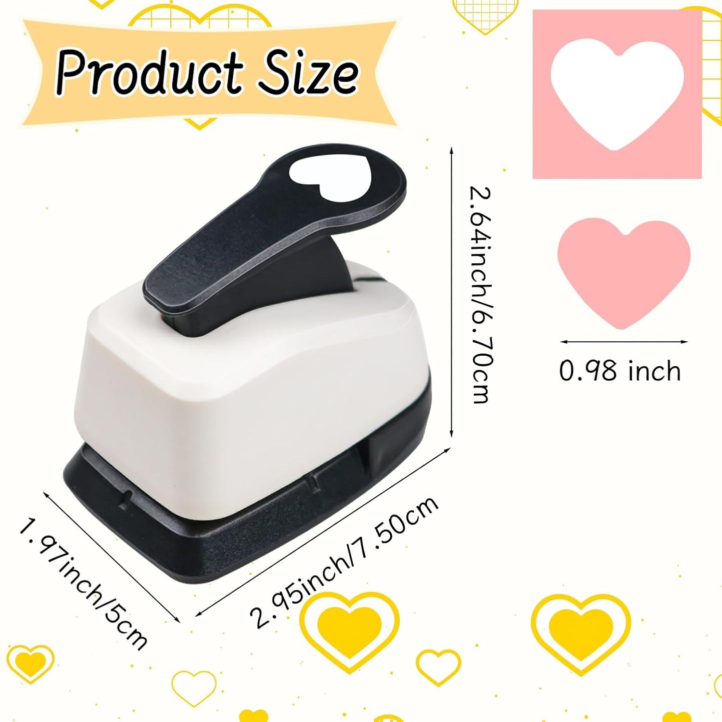 Heart Hole Punch 1 inch Heart Punch for Crafts Hearts Shaped Hole Puncher for Crafts Hearts Shape Paper Punch Craft Punches for Scrapbooking, Card Making