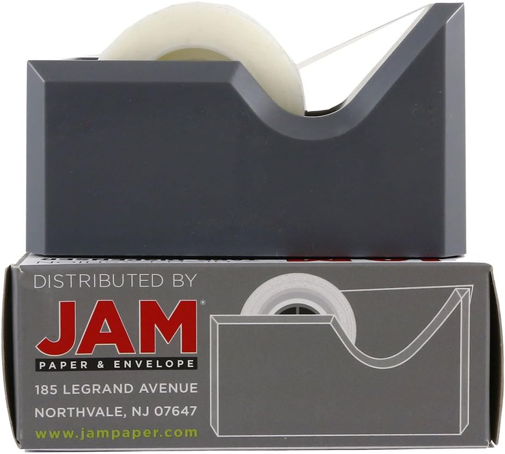 JAM PAPER Colorful Desk Tape Dispensers - Gray - Sold Individually