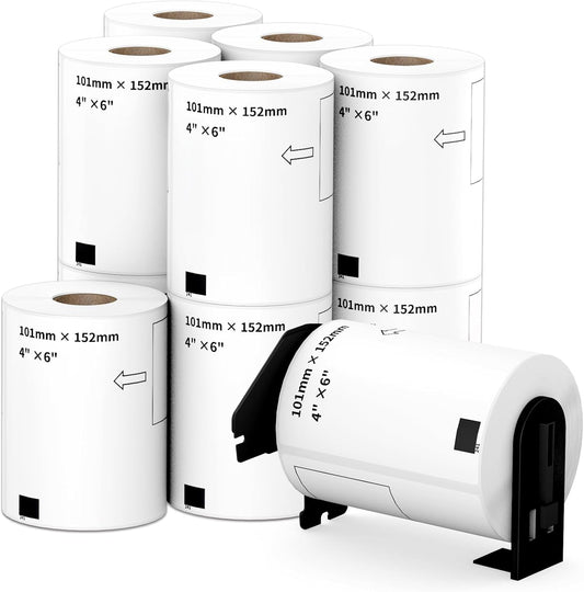 Compatible 4" x 6" Shipping Labels Replacement for DK-1241 Compatible with Brother QL Label Printers (12 Rolls + 1 Frame, 200 Labels/Roll)