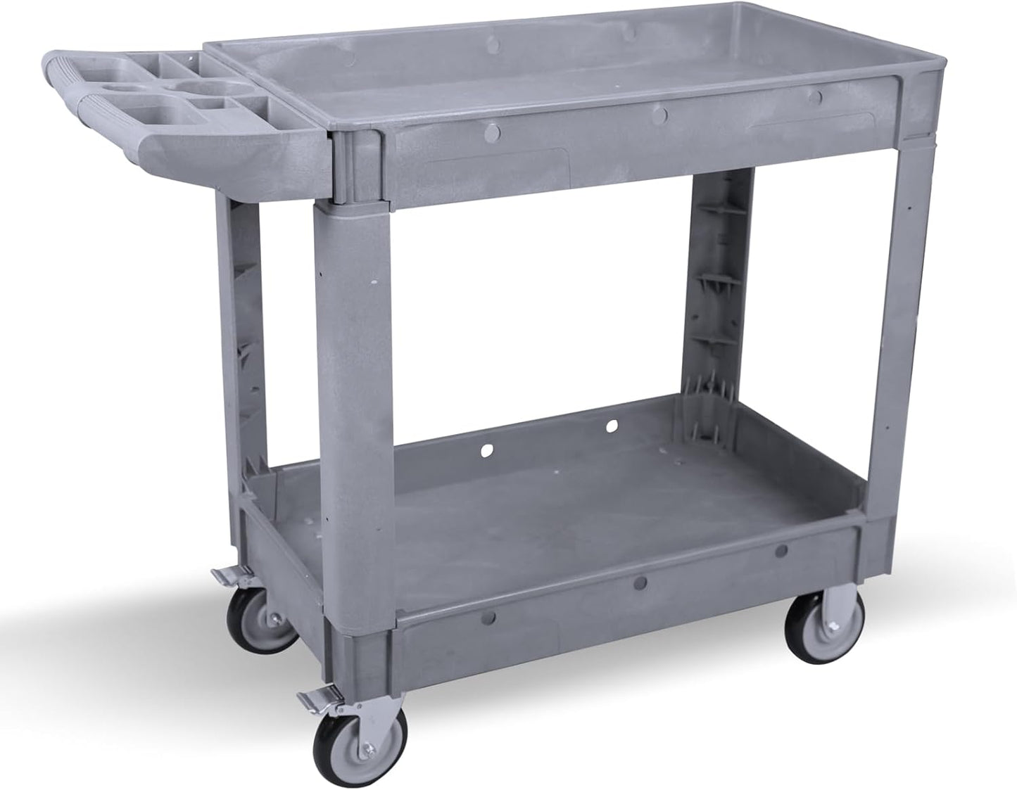 Utility Rolling Tool Cart, 40 x 17-Inch Plastic Rolling Carts, Huge Storage W/Deep 2-Shelf Heavy Duty Service Cart with Wheels, 550 lbs Capacity Organizer for Garage, Warehouse, Workshop