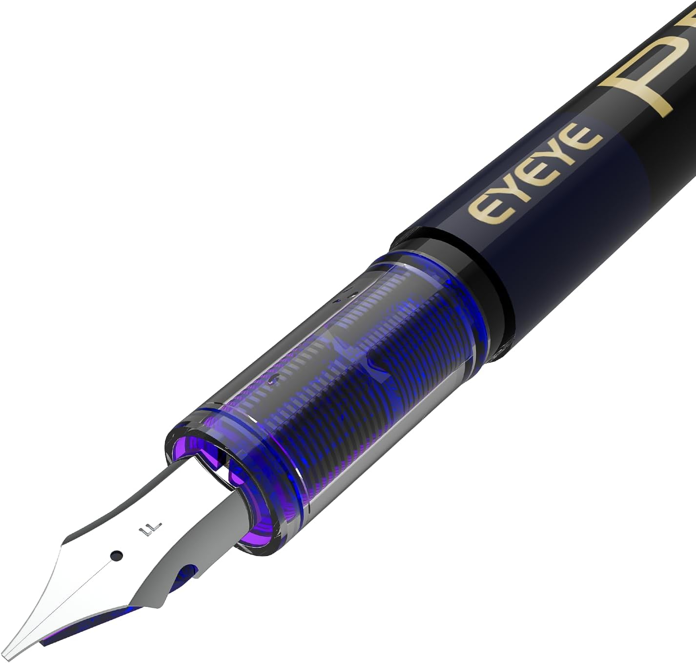 EYEYE Fountain Pens for Writing, 8 Pack Blue Fine Point Pens Disposable Fountain Pens Stainless Steel Nib, Smooth Writing for Calligraphy, Journaling, Drafting, Sketching, Doodling & Office Supplies