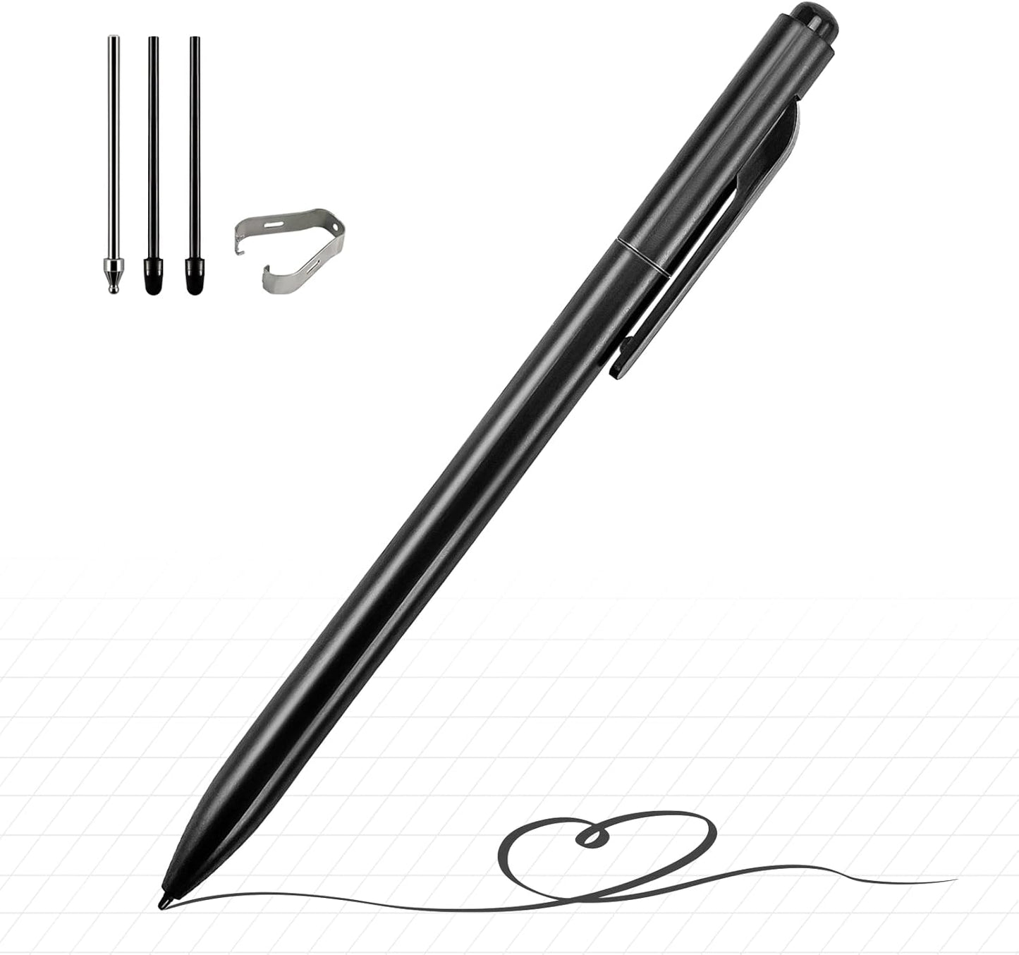 ProSketch Digital Pen fits for Remarkable 2 /Scribe/Supernote with Eraser Pencil Clip+NeverReplace Fine Titanium Tips,Tilt Draw&4096 Pressure Level,EMR Pen Replacement,Empower Your Digital Craft