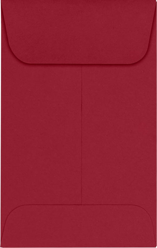 LUXPaper #1 Coin Envelopes | 2 1/4" x 3 1/2" | Garnet Red | 80lb. Text | 1,000 Qty
