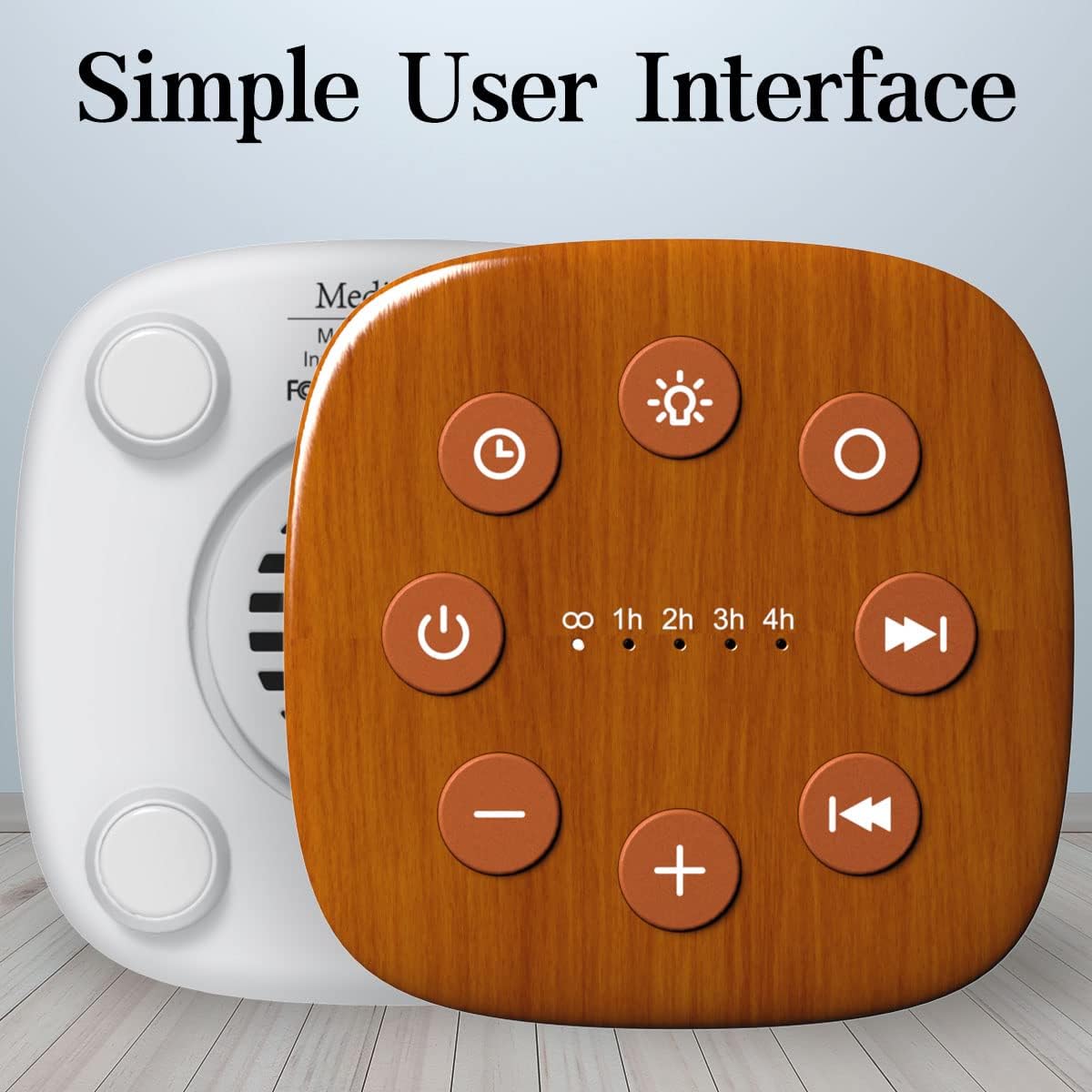 Meditation White Noise Machine Sound Machine 30 Soothing Sounds 12 Night Light 5 Auto-Off Timer Portable Sleep Machine for Travel Powered by AC or USB Sleep Therapy for Baby Kids Adults (Wood Grain)