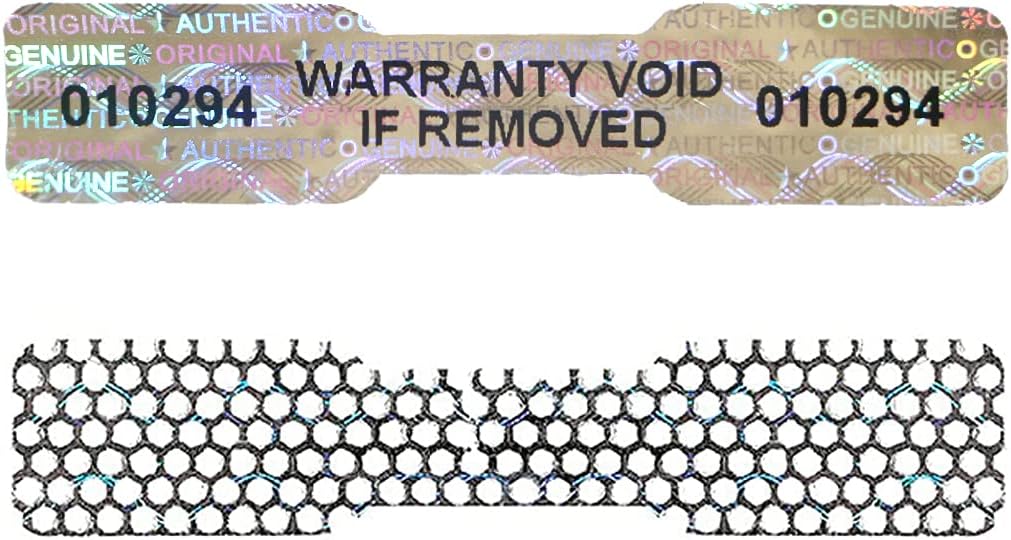 300 Pcs Bone Silver Hologram Sticker Holographic Tamper Evident Label High Security Warranty Seal Sticker with Serial Numbers(0.4 Inch X 2 Inch,GQYHLABO)