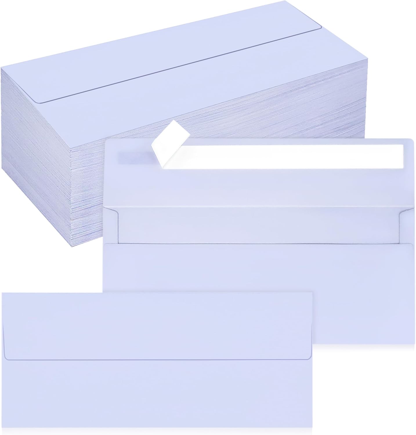 200 Pack #10 Business Envelopes, Self Seal Standard Lavender Envelopes for Secure Business & Legal Mailing, Office, Checks, Letter, Invoices, 4 1/8 x 9 1/2 Inches