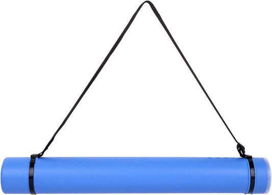TRANSON Durable Poster Storage Tube with Straps 24"-40" Extendable for Blueprints, Artwork, Maps, Posters Color Blue