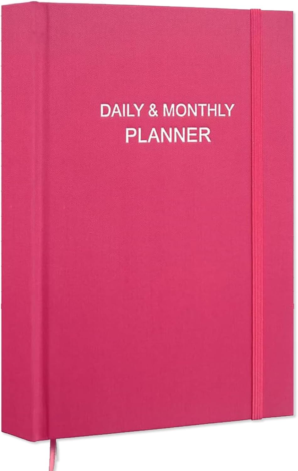Daily & Monthly Planner for 2025 2026 or Anytime - ADHD Planner Two Pages Per Day, Daily Planner Undated to Increase Focus, Eliminate Overwhelm, Achieve Your Biggest Goals, 5.8'' × 8.3'', Pink