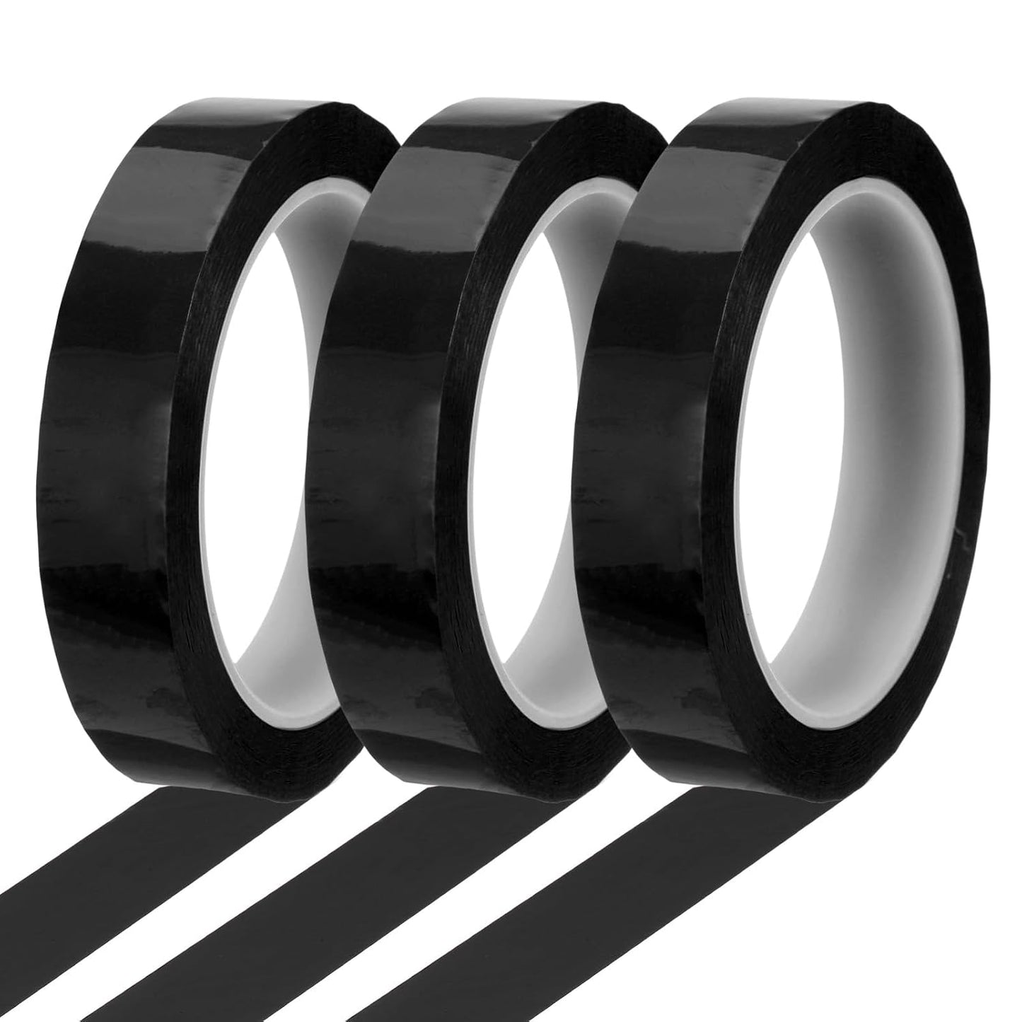 MECCANIXITY Whiteboard Tape 3/4" x 72 Yard Pinstripe Graphic Chart Line Grid Marking Tapes for Classroom Office Dry Erase Board Art, Black, Pack of 3