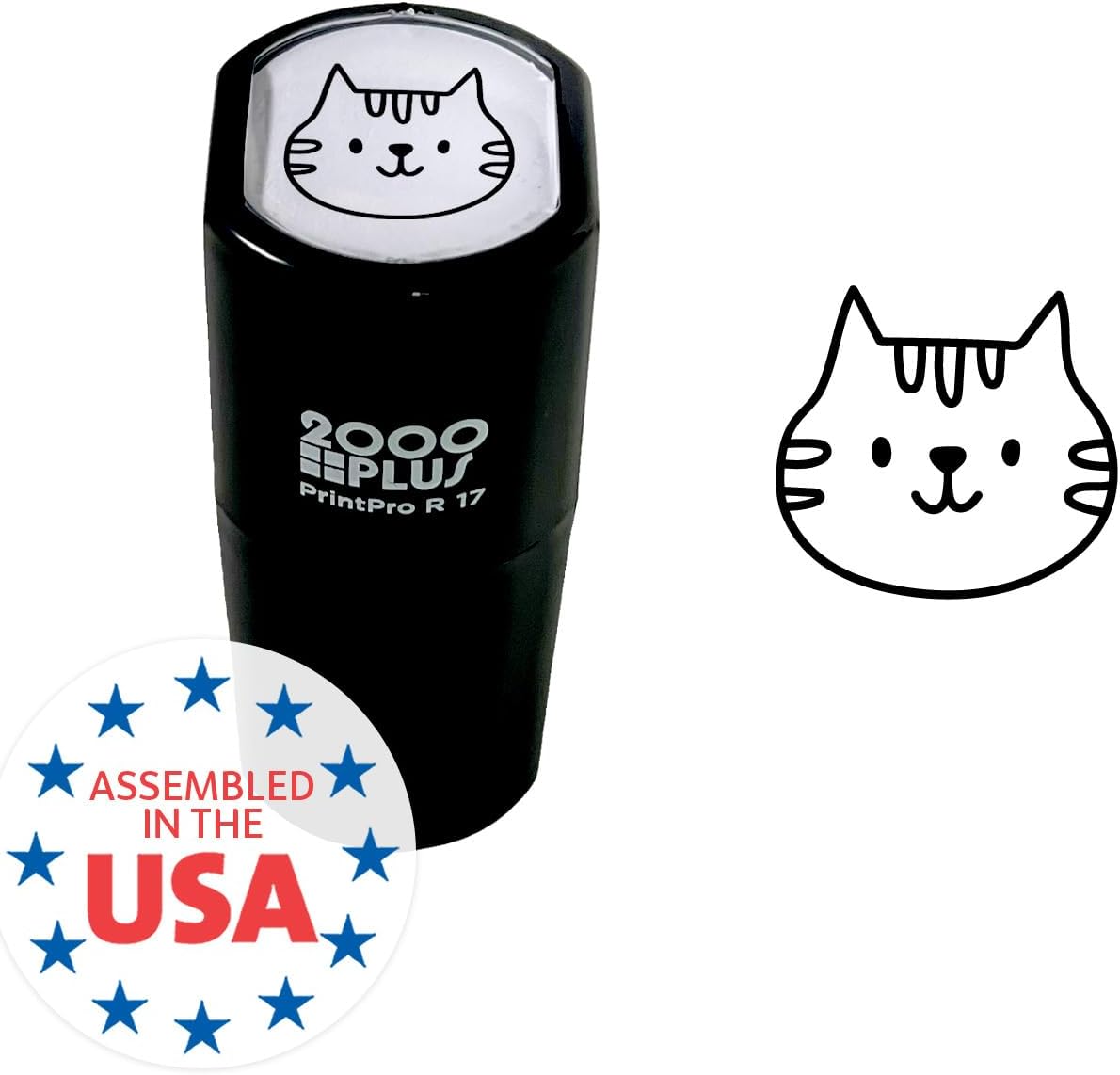 Kitty Cat Stamp / 2000 Plus Self Inking Feline Teacher Reward Stamper / 9/16" Small Black Imprint Kitten Meow Pet Stamp