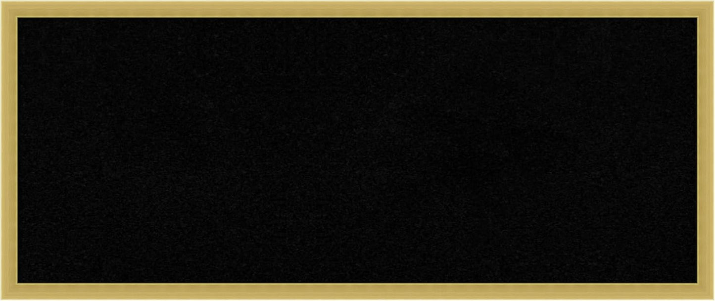 Amanti Art Black Cork Board for Wall, 13x31 Vision Board with Gold Wood Frame, Medium Corkboard Office Decor for Home Organization, Modern Contemporary Corkboard Pinboard to display items for home